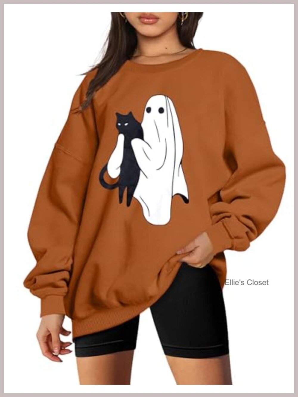 Oversized Spooky Season Sweatshirt Women Gothic Halloween Pullover Top